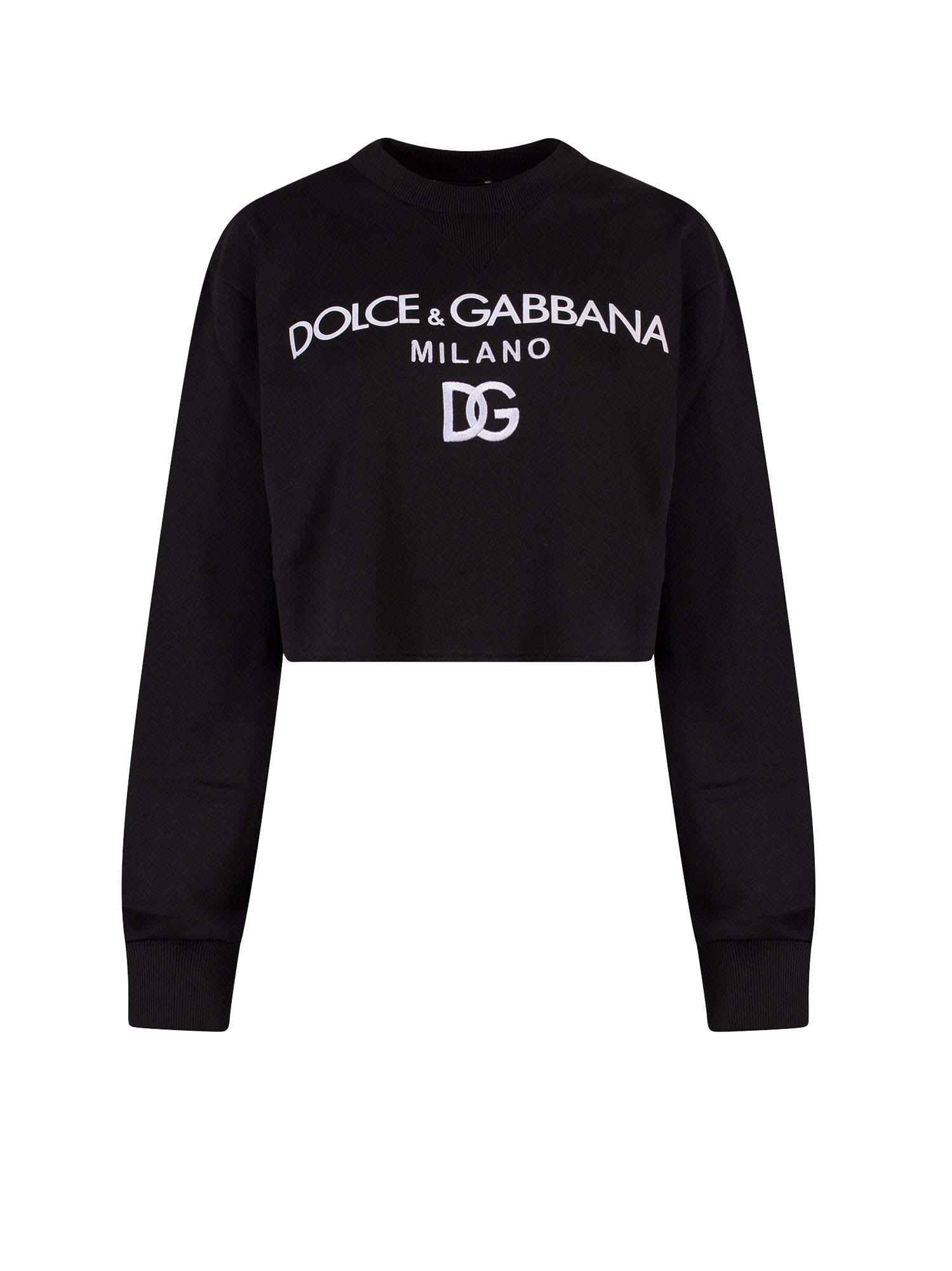 Суитчър Dolce & Gabbana Cotton Frontal Logo Sweatshirt Black Черно | F9O24ZFU7DU#N0000, 0