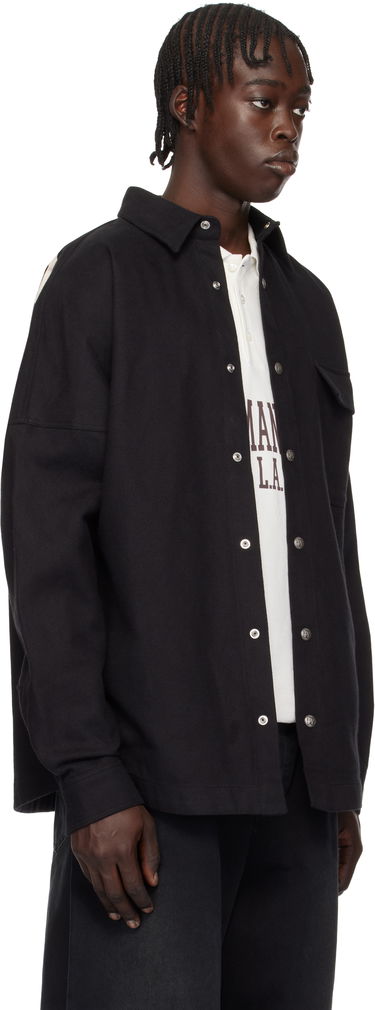 Риза Palm Angels Classic Logo Overshirt Черно | PMES044S25FAB0011003, 1