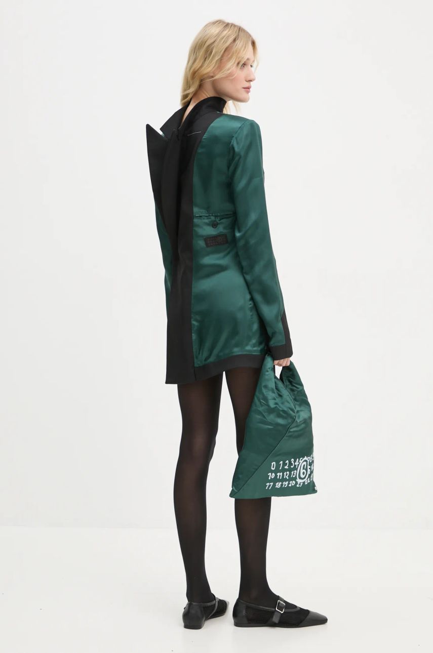 Pокля Maison Margiela Green Satin Mini Dress Зелено | S62DA0036.S41355, 1