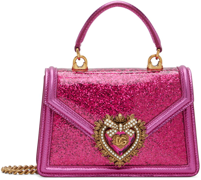 Дамска чанта Dolce & Gabbana Pink Small Devotion Top Handle Bag Розово | BB6711 AP299