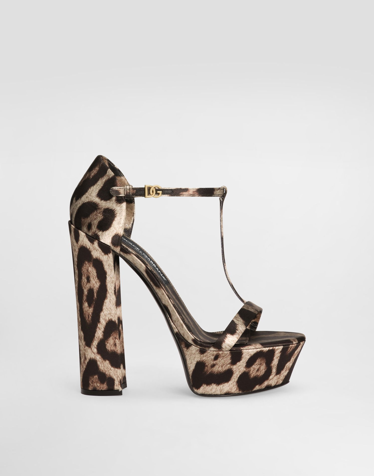 Кецове и обувки Dolce & Gabbana Printed Satin Platform Sandals Кафяво | CR1814A6N02HY13M, 0