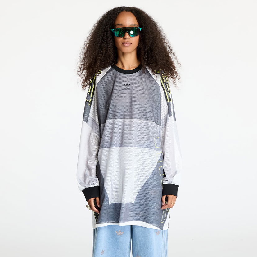 Тениска adidas Originals adilenium Oversized Graphic Mesh Long Sleeve Tee Сиво | JM9274