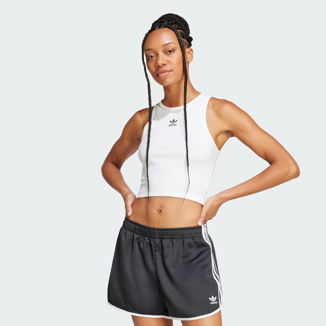 Потник adidas Performance Ribbed Crop Tank Top Бяло | JC9007, 0