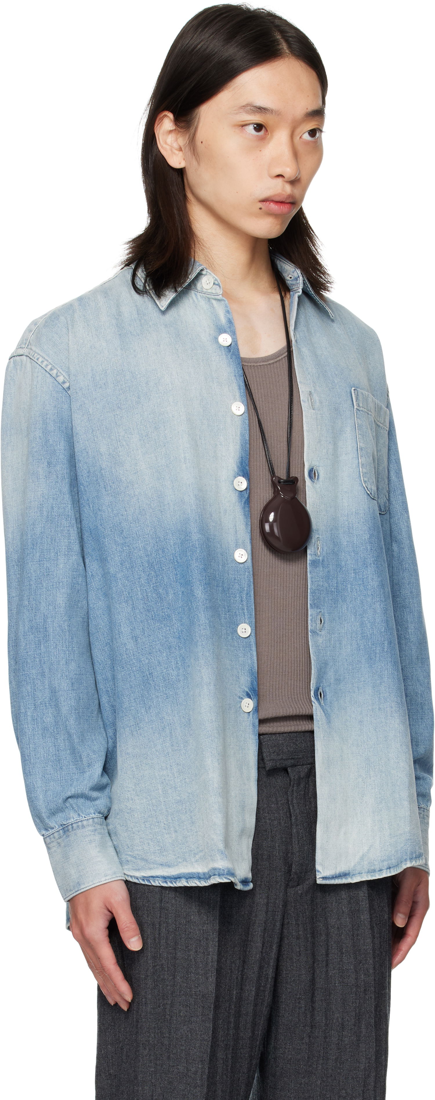 Риза OUR LEGACY OUR LEGACY Above Denim Shirt Синьо | M4252AC, 1