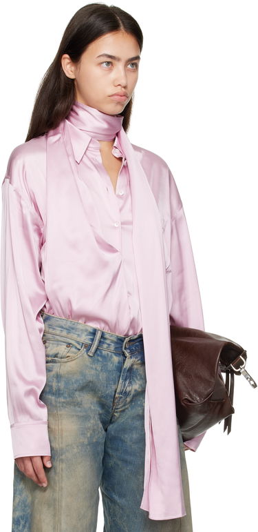 Риза Acne Studios Acne Studios Layered Satin Blouse Розово | AC0772-, 1