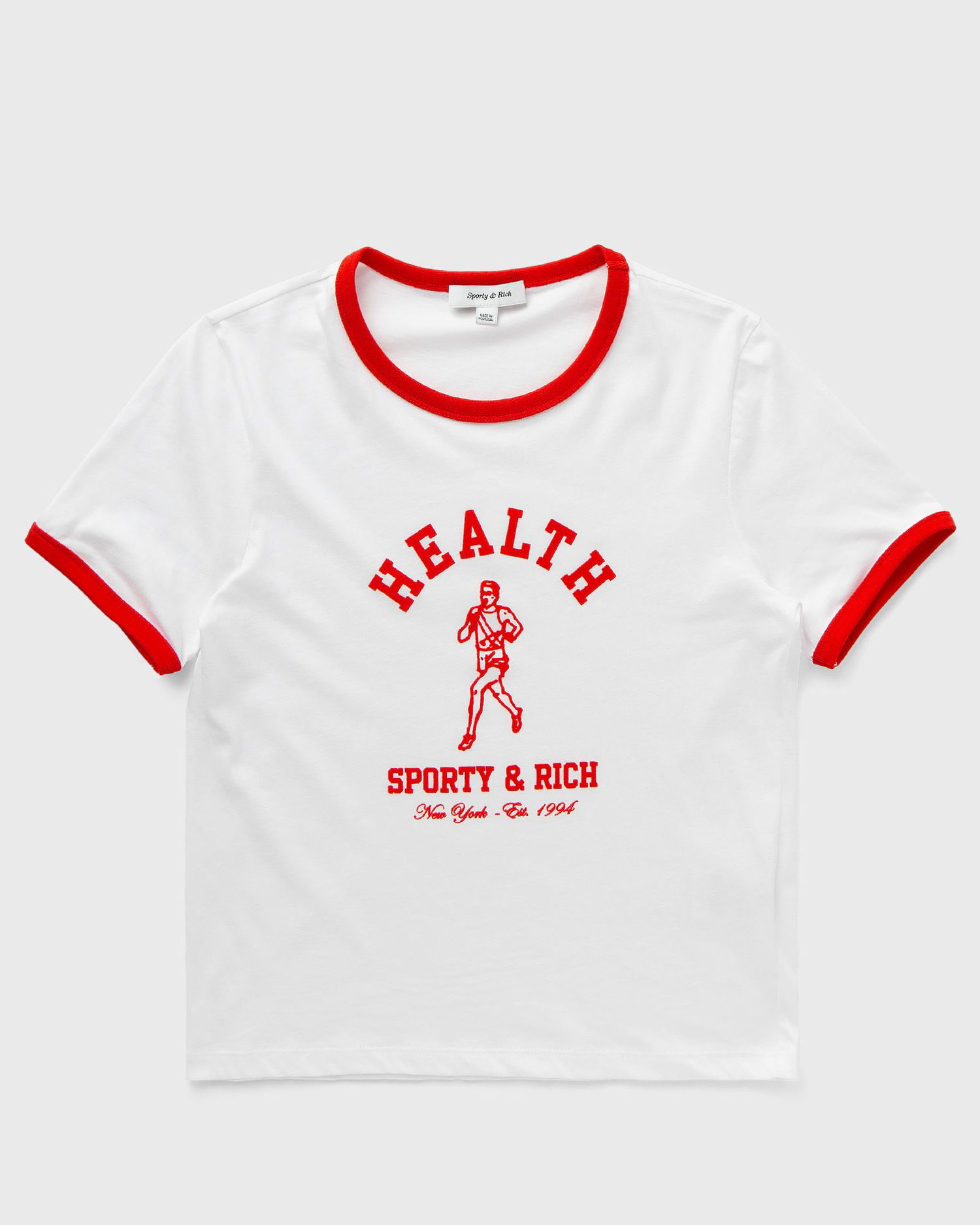 Тениска Sporty & Rich NY Running Club Ringer Tee Бяло | TO073503124WH01, 0