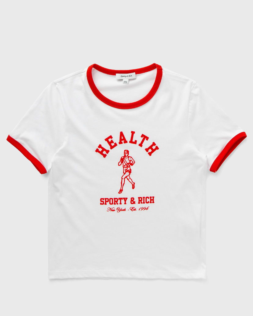 Тениска Sporty & Rich NY Running Club Ringer Tee Бяло | TO073503124WH01