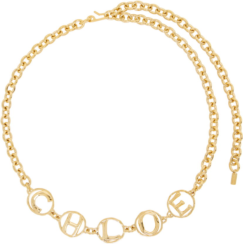 Колие CHLOÉ The Chloé Script Jewelry Necklace Жълто | CH26SBJ01CB7