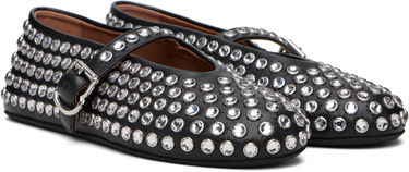 Облекло Alaïa ALAÏA Lambskin Ballerina Flats with Strass Черно | AA3A029CK116, 3