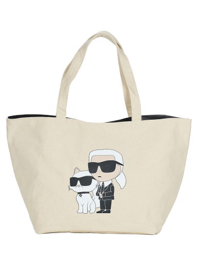 Голяма пазарска чанта KARL LAGERFELD Shopper bag K/IKONIK 2.0 K C CANV SHOPPER Бежово | 235W3987-A110-OFF-WHITE