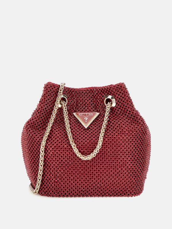 Дамска чанта GUESS Rhinestone Mini Bucket Bag Червено | HWRP9350750, 0