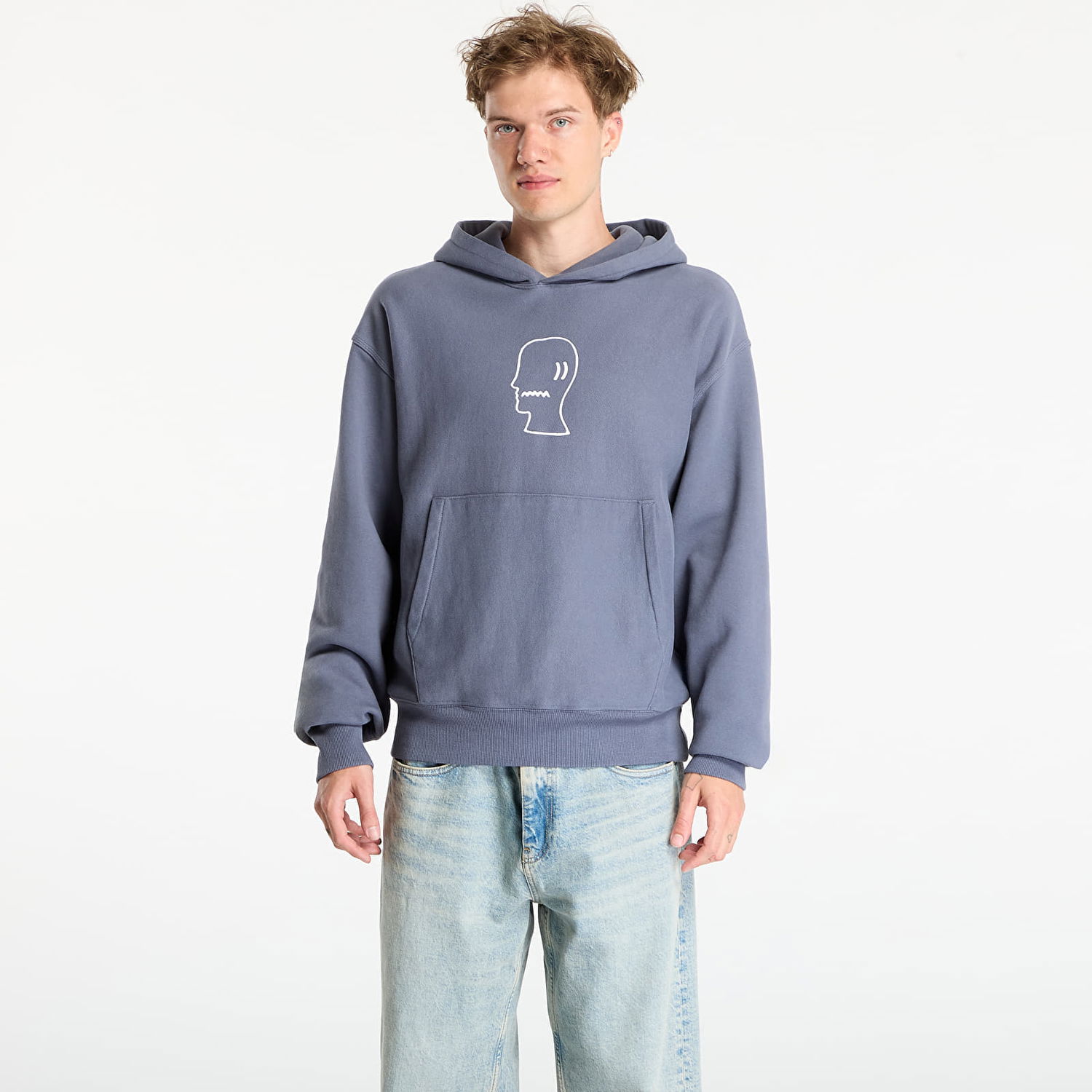 Суитчър Brain Dead Logo Head Hoodie Slate Синьо | BDS25T09004821BL05, 0