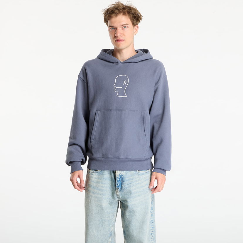 Суитчър Brain Dead Logo Head Hoodie Slate Синьо | BDS25T09004821BL05