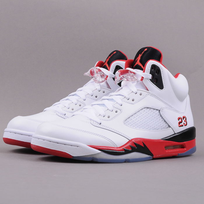 Кецове и обувки Jordan Air Jordan 5 Retro "Fire Red" 2013 Бяло | 136027 120, 1