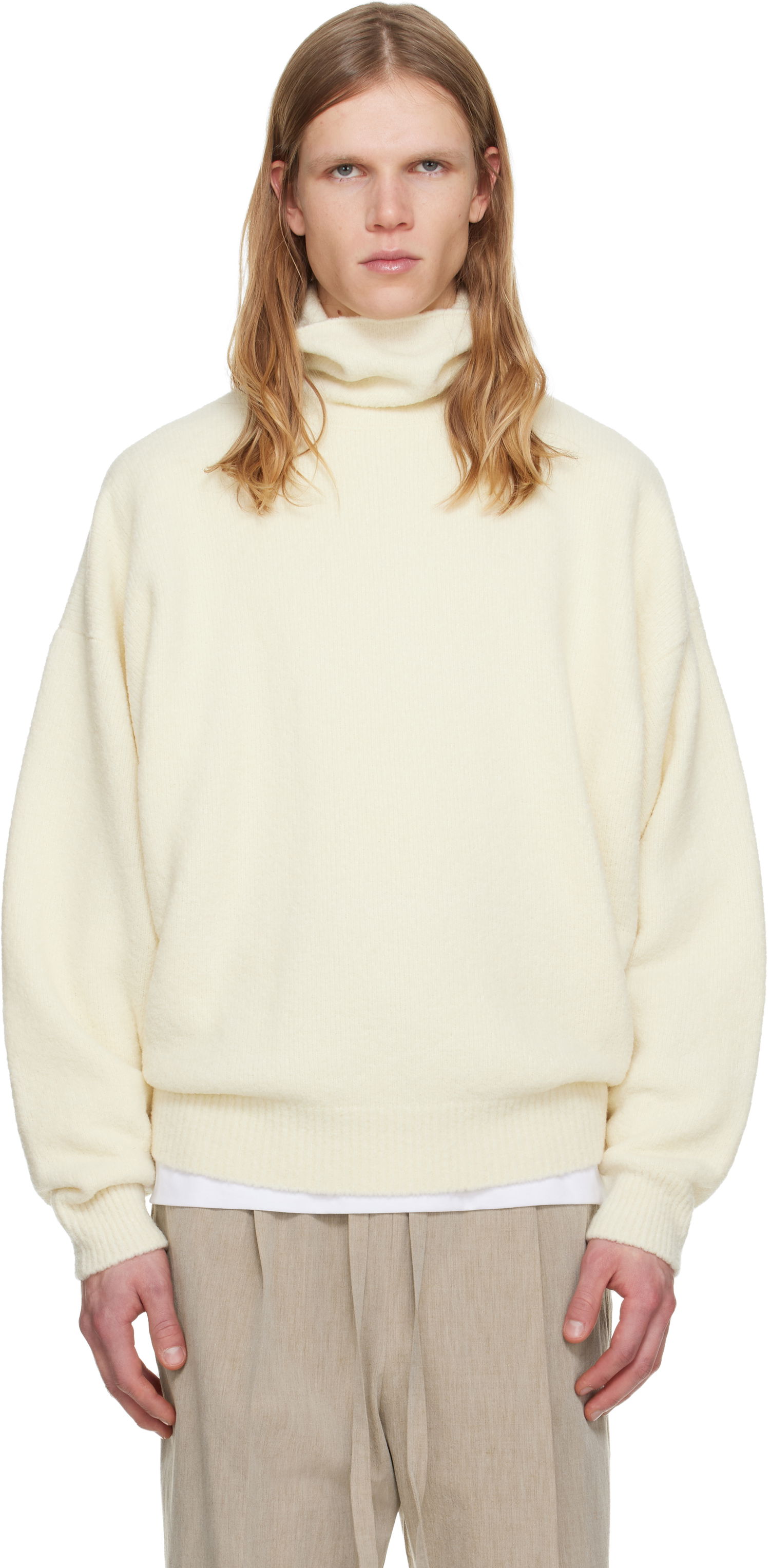 Пуловер Fear of God Wool Split High Neck Sweater Бяло | FG25FW20-209WBO-051, 0