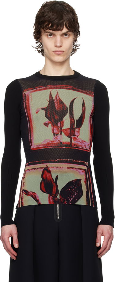 Пуловер Jean Paul Gaultier Jean Paul Gaultier Flowers Cadres Long Sleeve T-Shirt Черно | 25/33-F-TO259-T579-002142, 0