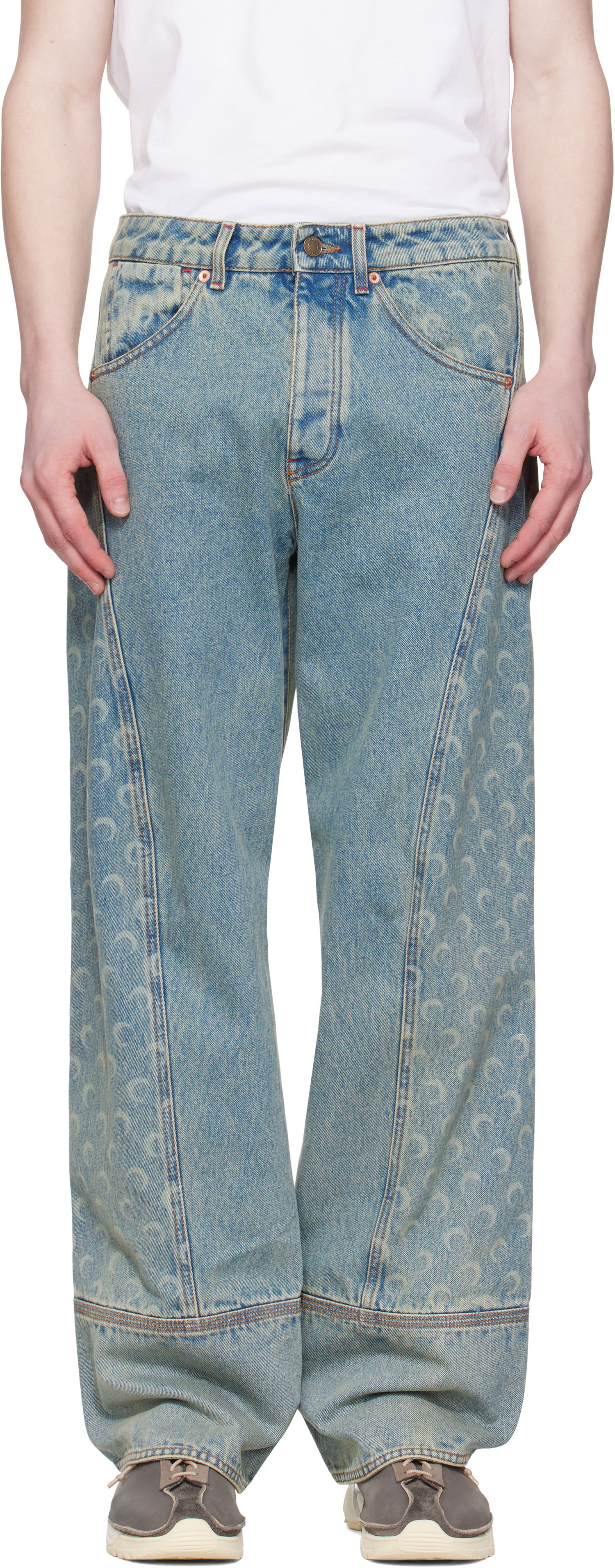 Дънки Marine Serre Marine Serre Moon Laser Curved Jeans Синьо | MPA055A CDEN0003, 0