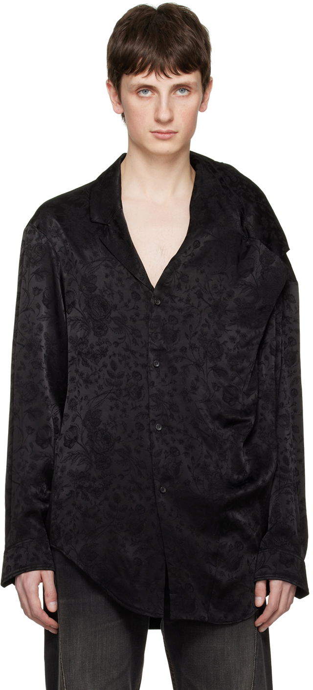 Риза Y/PROJECT Twisted Shirt Черно | SHIRT64-S24, 0