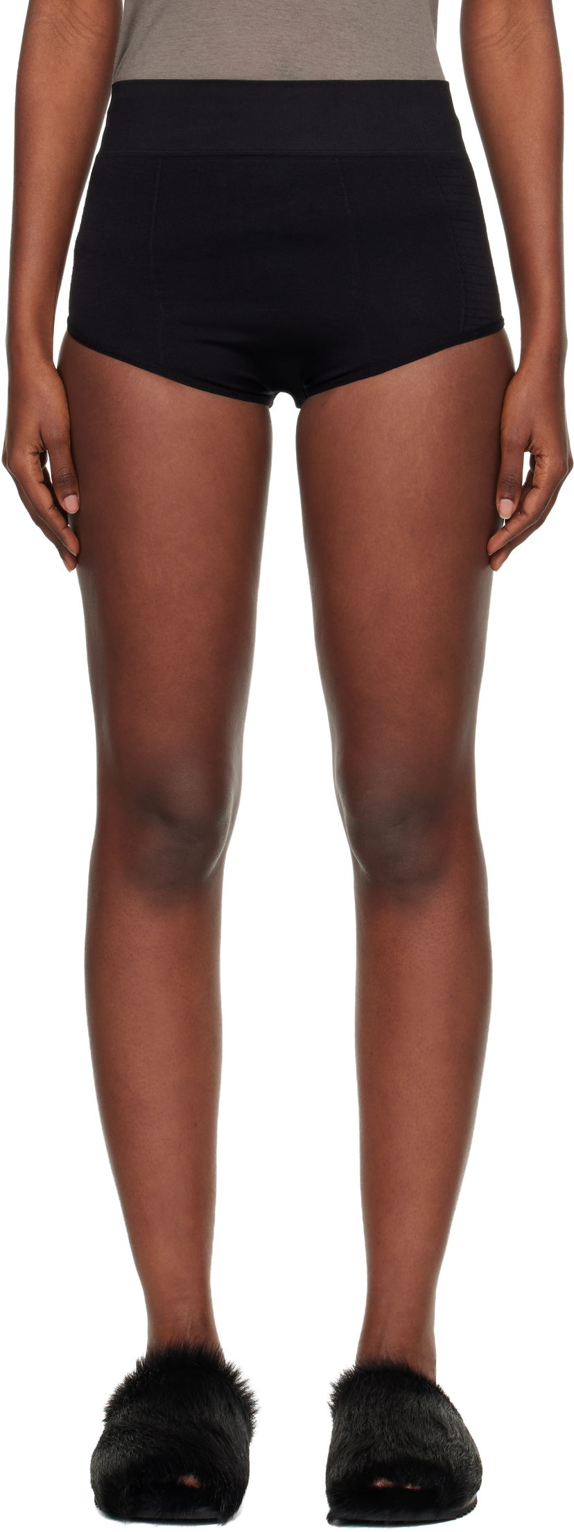 гащички Rick Owens Concordians Rib High-Waisted Briefs Черно | RP02E4653 KSP