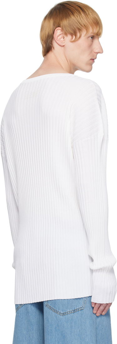 Пуловер Maison Margiela MM6 Maison Margiela Rib-Knit Sweater Бяло | SH2HL0020 M13125, 2