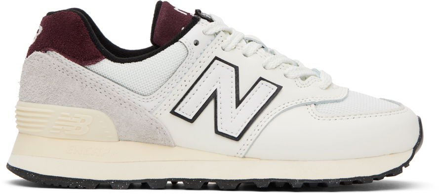 Кецове и обувки New Balance White & Burgundy 574 Бяло | U574YR2, 0