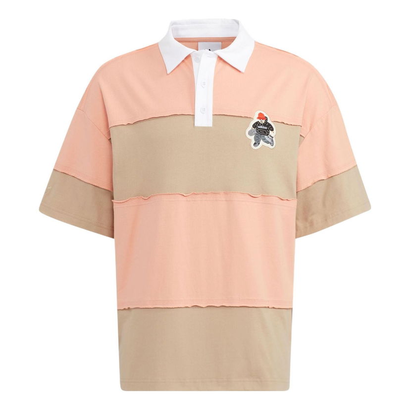 Поло тениска adidas Originals Originals Splicing Colorblock Polo Shirt Розово | HR3468