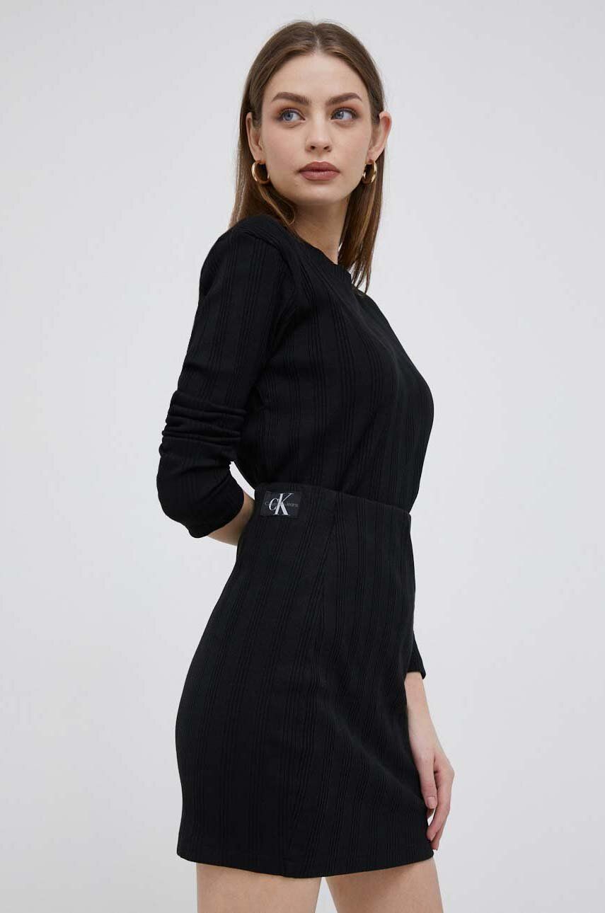 Пола CALVIN KLEIN Cotton Stretch Side Button Skirt Черно | J20J221439, 0