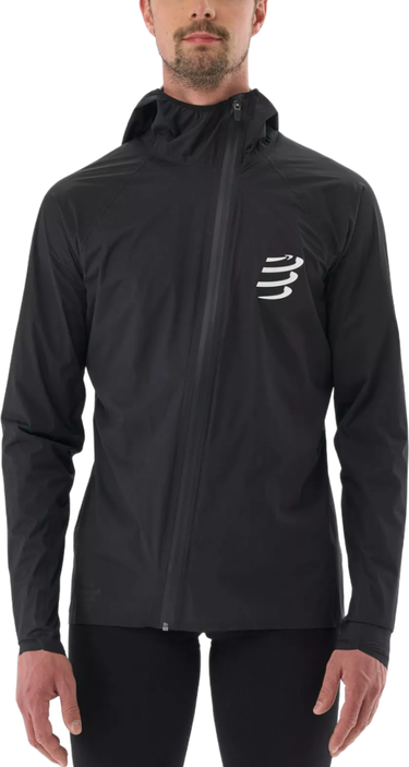 Ветровка Compressport Hurricane Waterproof 10/10 Hooded Jacket Черно | am00009b-990, 0