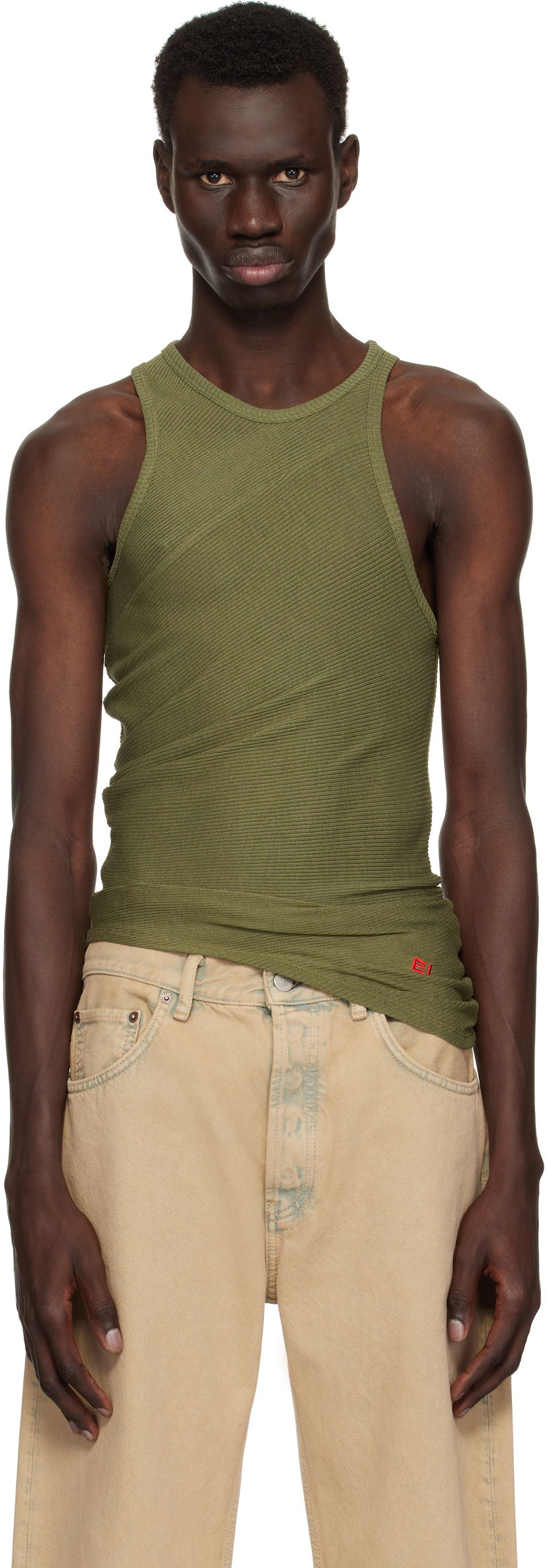 Потник Eckhaus Latta Eckhaus Latta Spiral Tank Top Зелено | 1108-EL-PS25-L - LICHEN