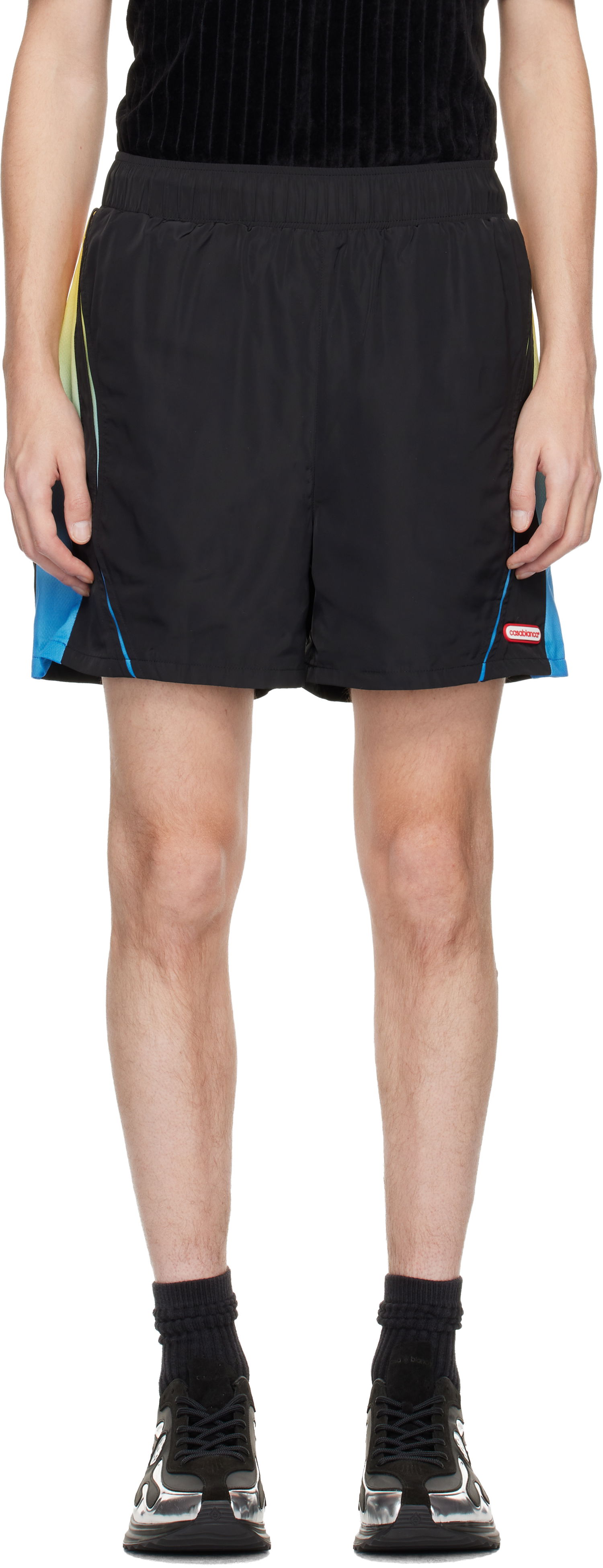 Къси панталони Casablanca Casablanca Gradient Football Shorts Черно | M-AW25-TR-348-01, 0