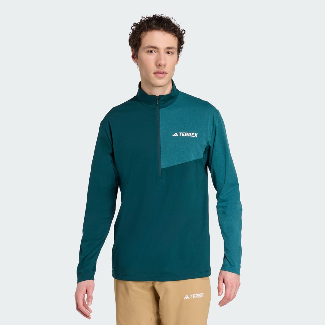 Тениска adidas Performance Terrex Multi Climacool 1/2 Zip Long Sleeve Shirt Зелено | JM7085, 0