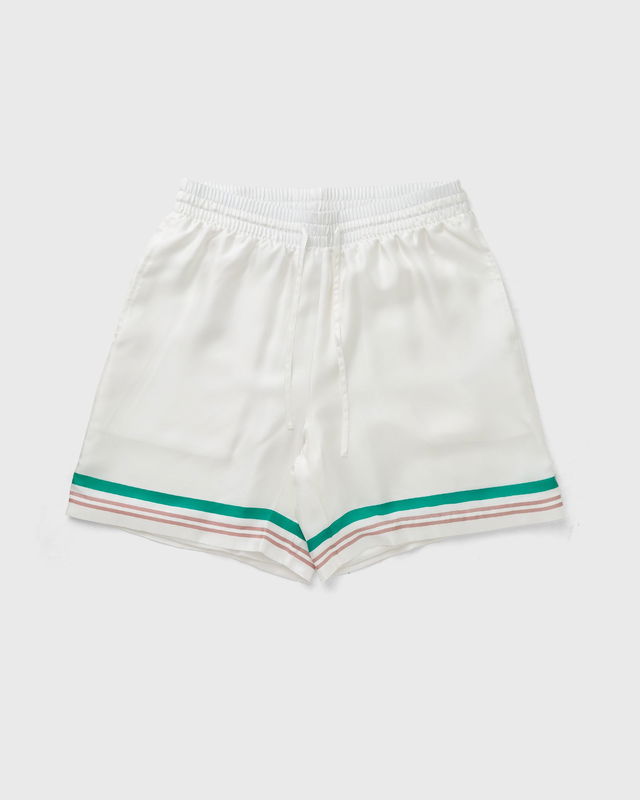 White Casual Shorts with Stripes