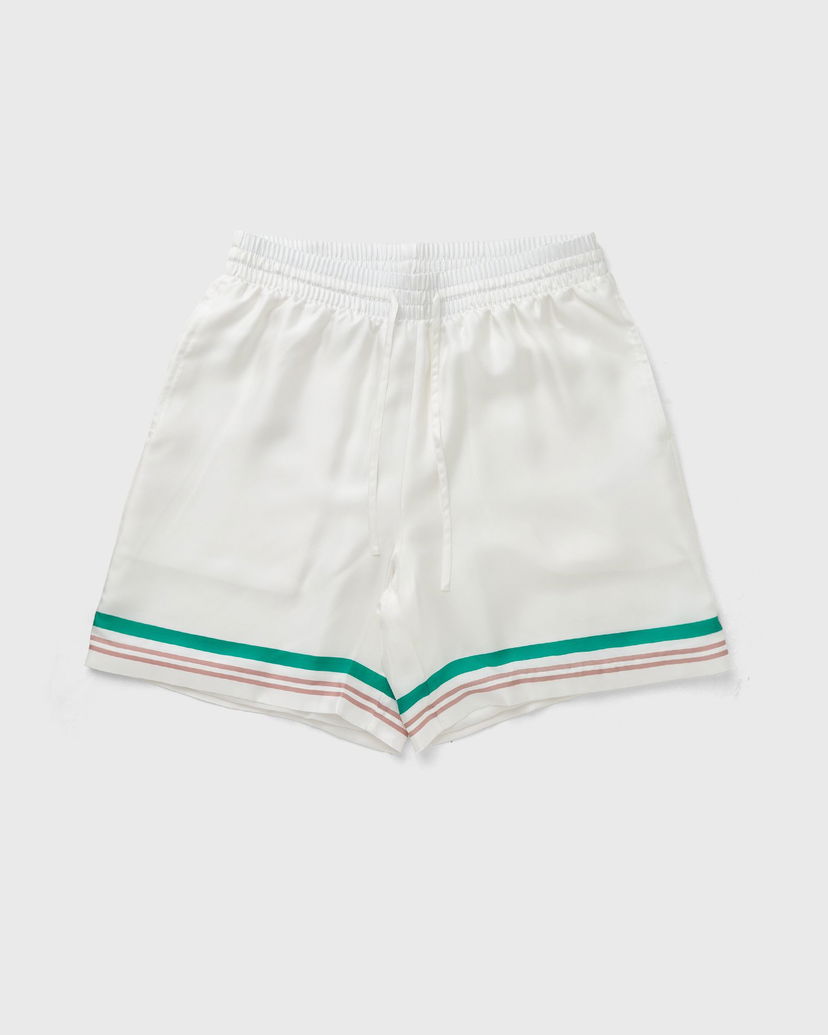 Къси панталони Casablanca White Casual Shorts with Stripes Бяло | MPF25-TR-012-06