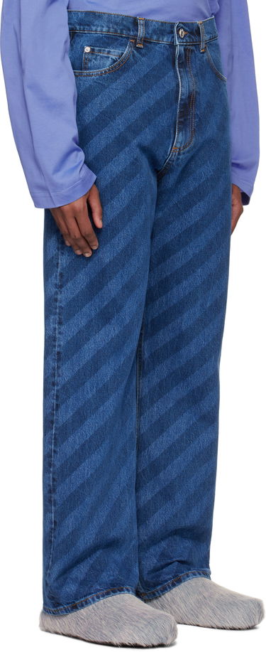 Дънки Marni Marni Wide Leg Diagonal Stripe Jeans Синьо | PUJU0021A0 USCX36, 1