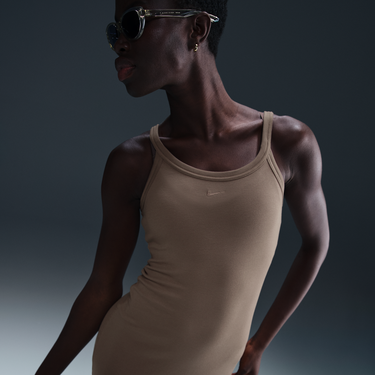 Pокля Nike NSW Knitted Ribbed Tank Dress Кафяво | HJ0710-233, 0