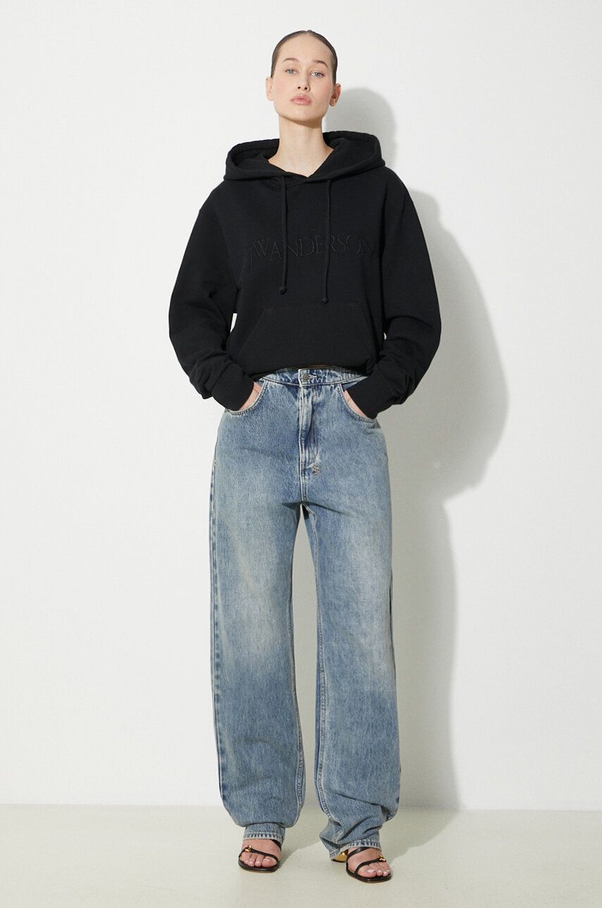 Суитчър JW Anderson Anderson Logo Embroidery Hoodie Черно | JW0164.PG0861.999, 1