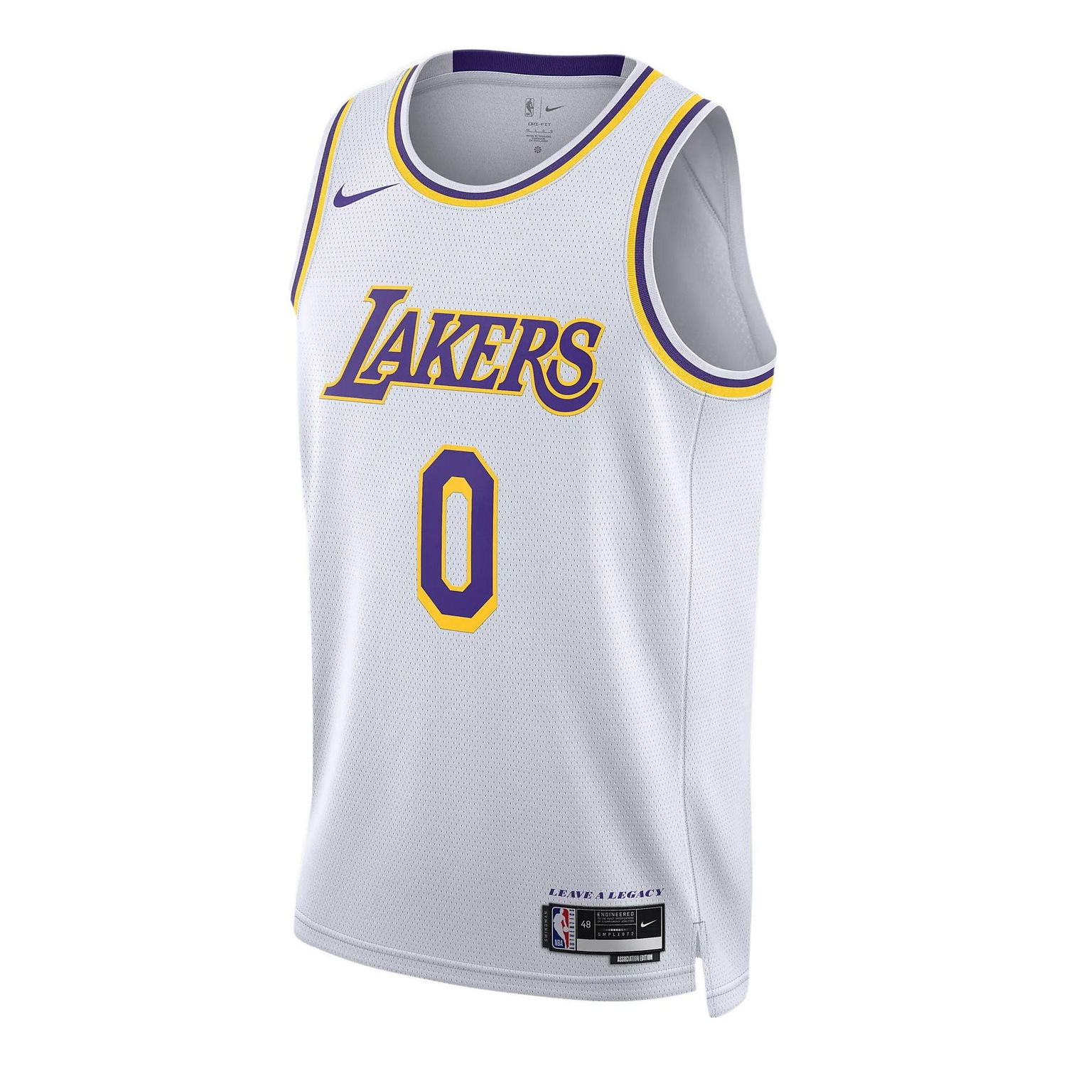 Фланелка Nike NBA LA Lakers Russell Westbrook #0 Basketball Jersey Бяло | DN2081-102, 0