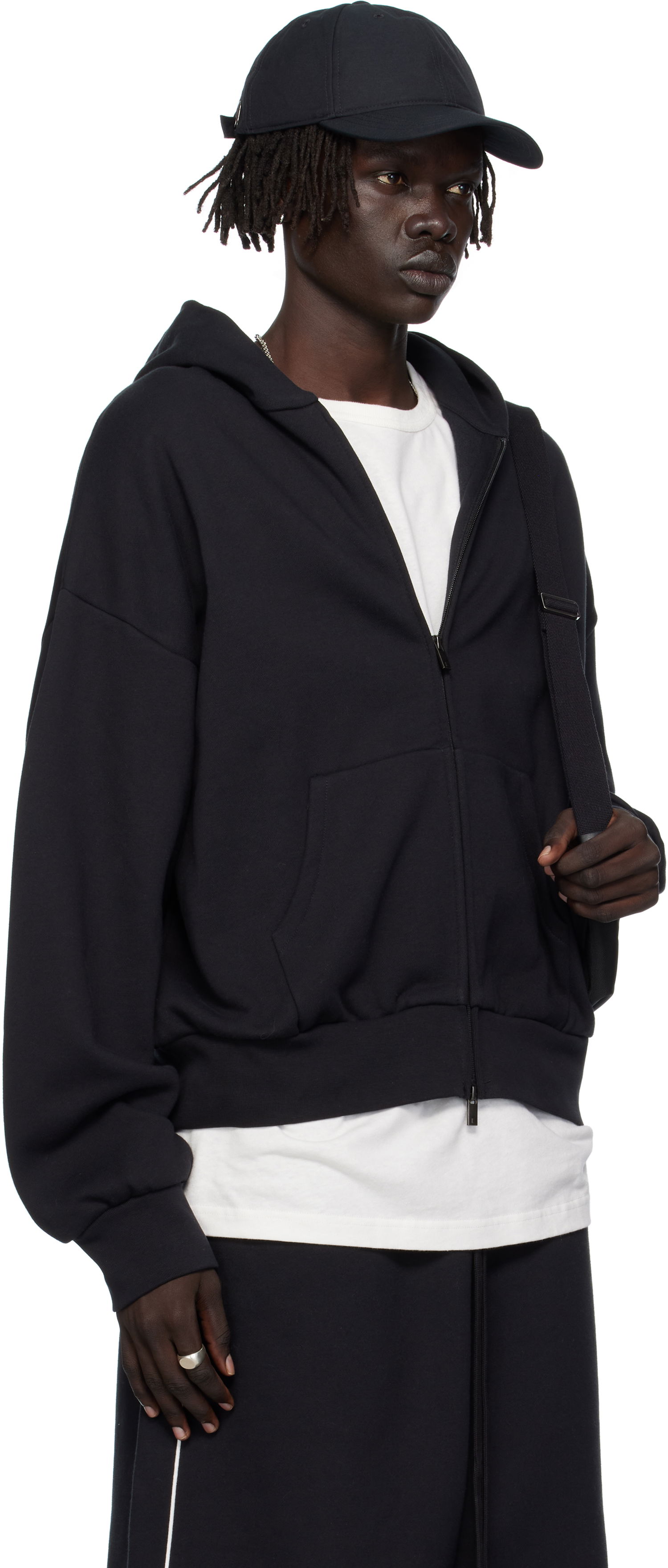 Суитчър Fear of God Fear of God ESSENTIALS Classic Fit Fleece Zip-Up Hoodie Черно | 192SP254780F, 1