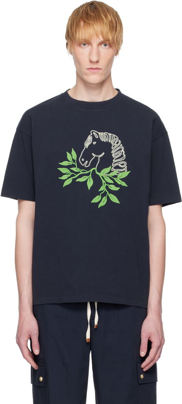 Тениска Drôle de Monsieur Drole de Monsieur 'Le T-Shirt Polo' T-Shirt Тъмно синьо | G-TS244-CO134-NY, 0