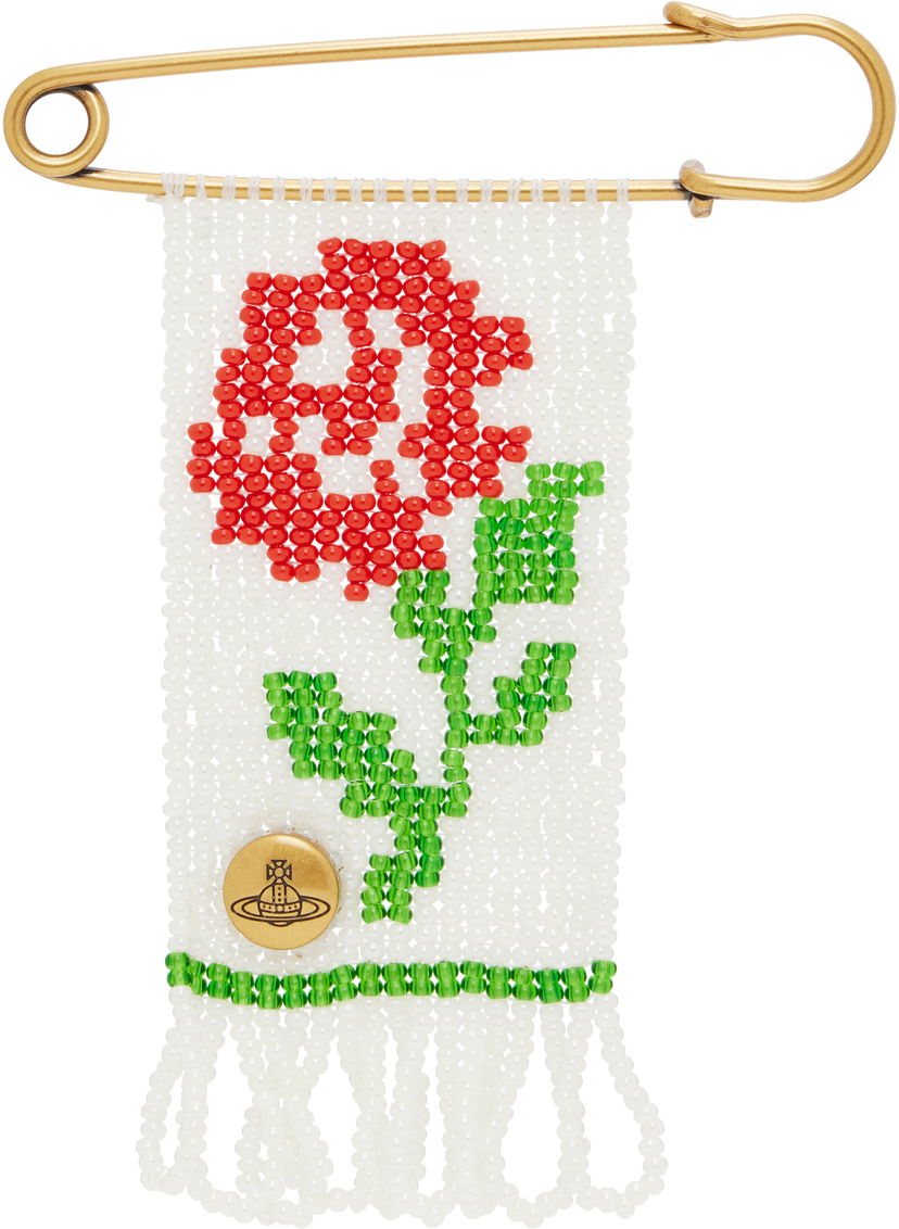 Значка Vivienne Westwood Vivienne Westwood Rose Beaded Charm Brooch Многоцветен | 8203012OU-PT000U-