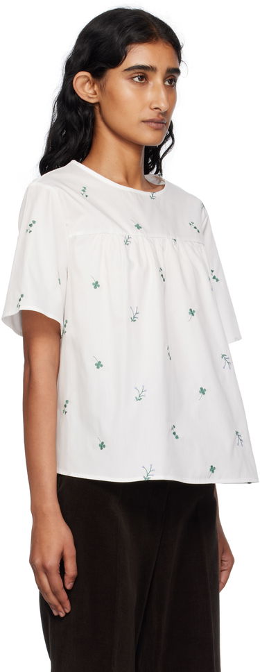 Тениска Max Mara Weekend Max Mara Edita Floral Embroidered Top Бяло | 2515941072600, 1