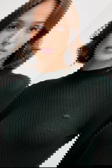 Пуловер Lacoste Lacoste Turtleneck Ribbed Sweater Зелено | AF4189, 3