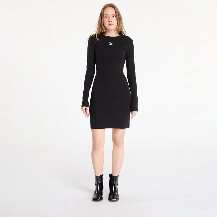 Pокля adidas Originals Essentials Rib Long Sleeve Dress Черно | IY9657