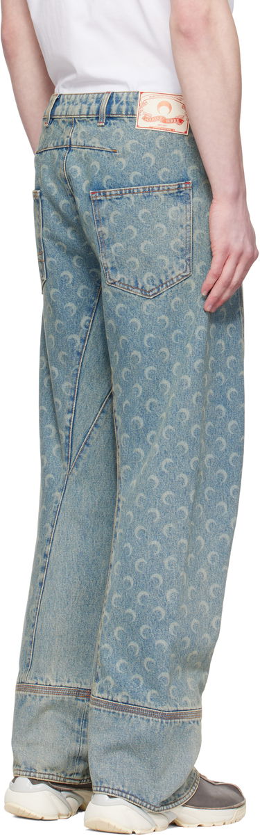 Дънки Marine Serre Marine Serre Moon Laser Curved Jeans Синьо | MPA055A CDEN0003, 2