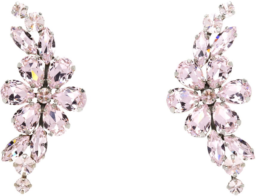 Обеци Simone Rocha Simone Rocha Floral Crystal Half Moon Earrings Розово | ERG503 0903, 0
