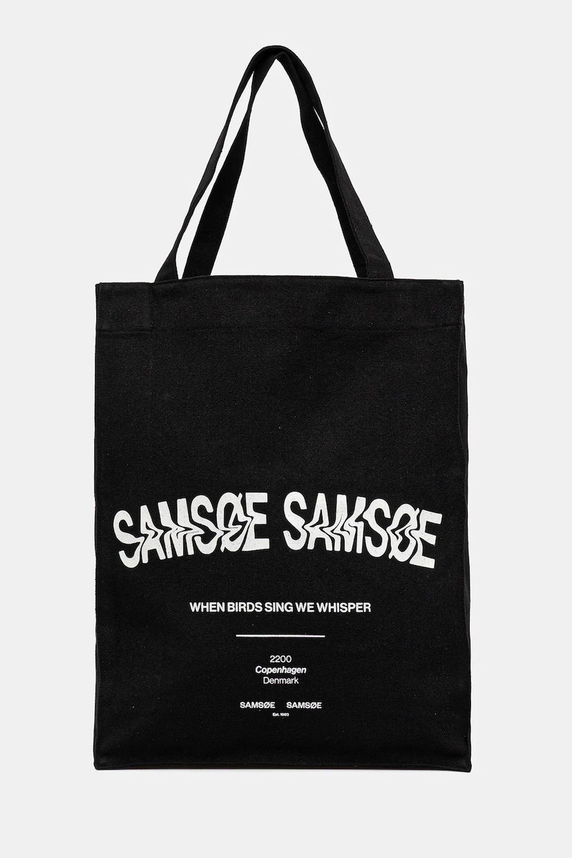Голяма пазарска чанта Samsoe Samsoe Samsoe Samsoe SAPRINT Tote Bag Черно | U25200001