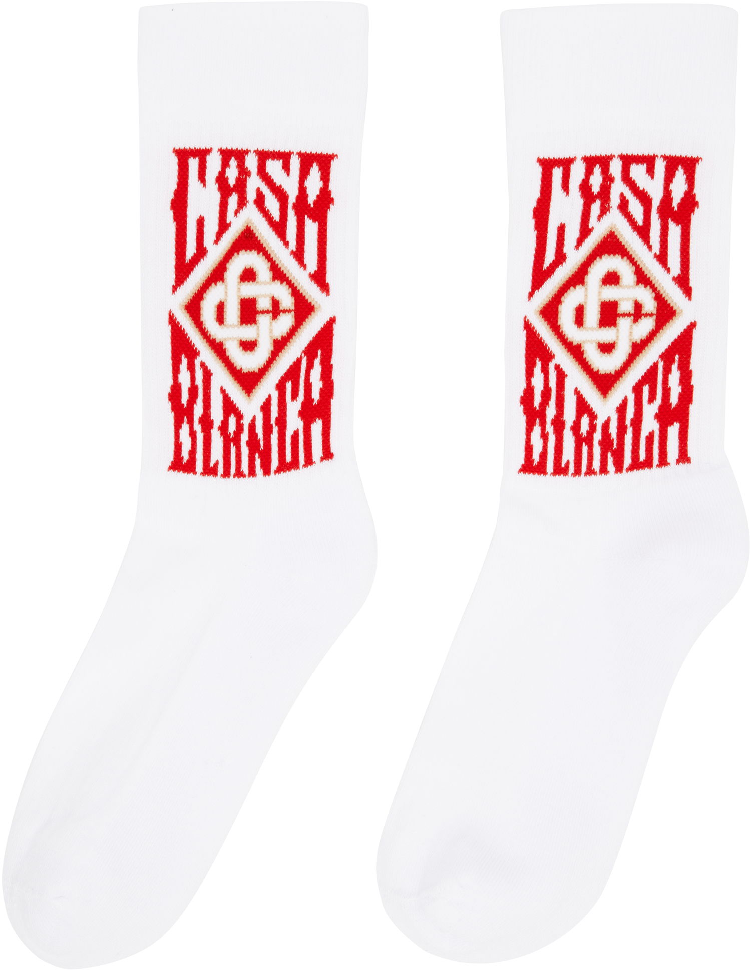 Чорапи Casablanca Casablanca Gothic Logo Socks Бяло | AS25-ACC-010-01, 1