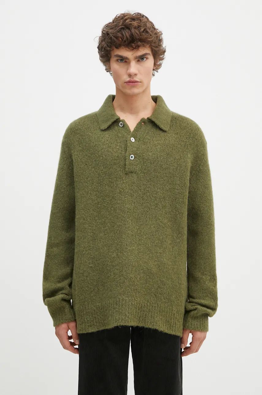 Пуловер NORSE PROJECTS Brushed Polo Sweater Зелено | N45.0614.8098, 0