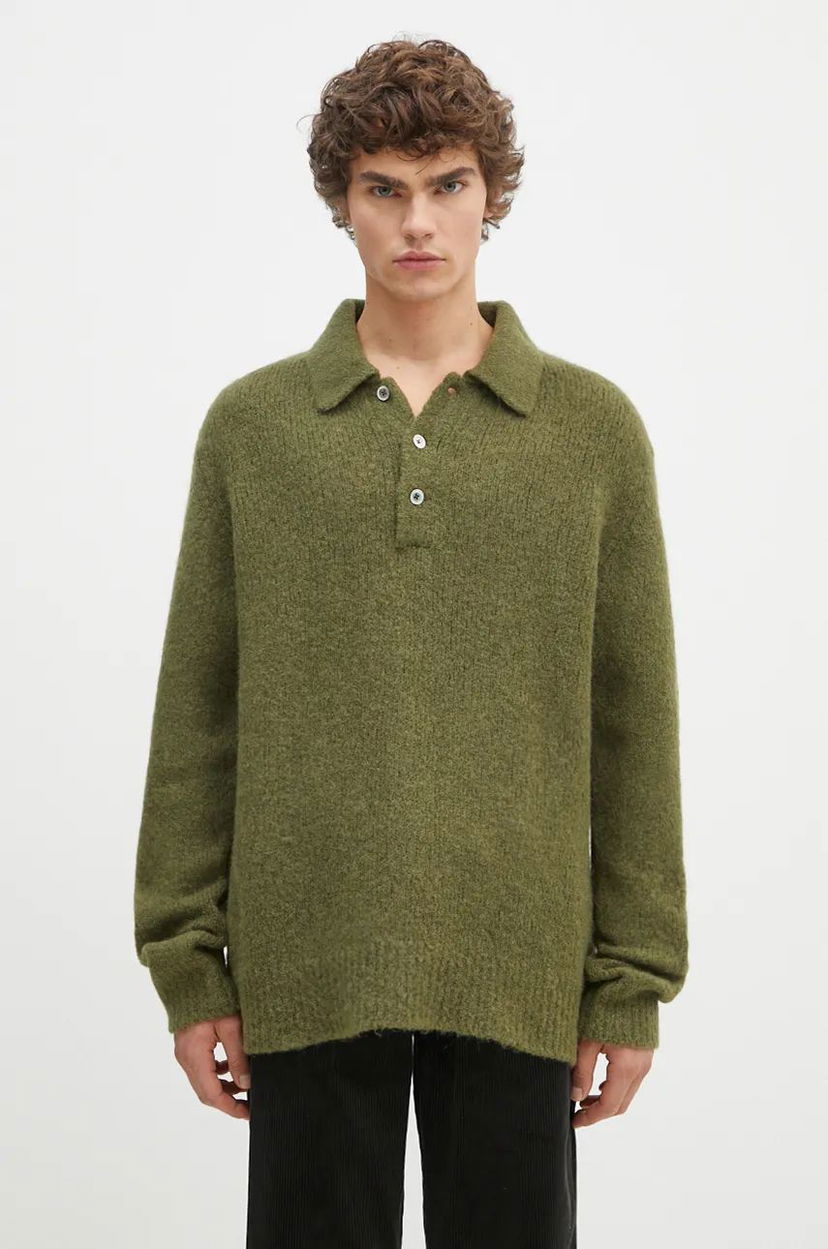 Пуловер NORSE PROJECTS Brushed Polo Sweater Зелено | N45.0614.8098