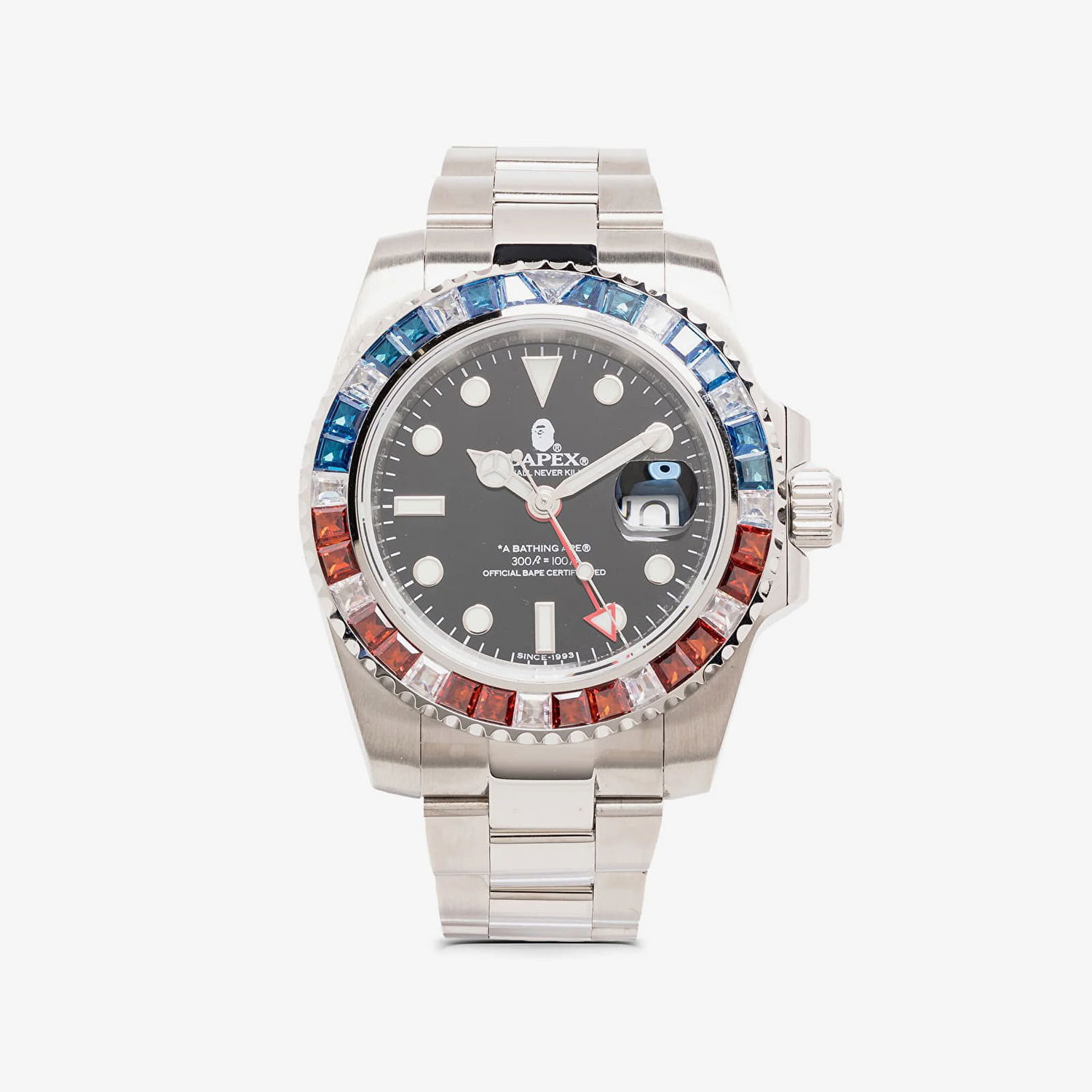 Часовник BAPE A BATHING APE Type 2 Bapex Crystal Stone Watches Blue/ Red Металик | 001WHJ701008I BLB, 0